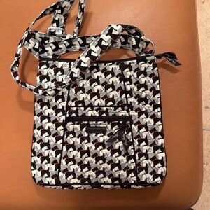 Vera Bradley Black and White Terriers Patterned Crossbody